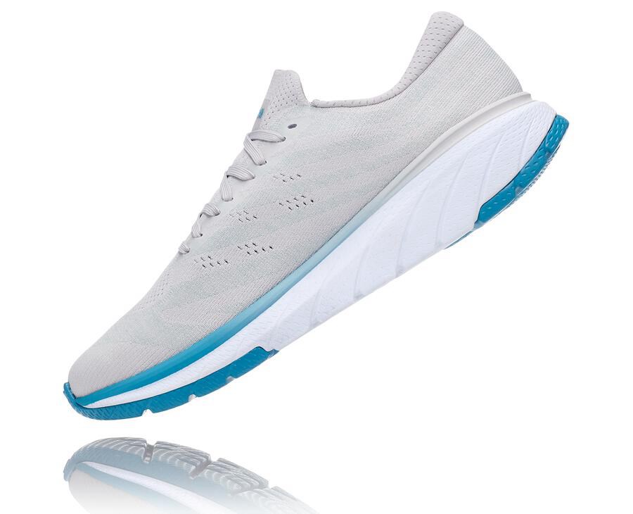 Hoka Australia One One Cavu 3 - Mens Running Shoes White/Blue - ESOHI-5360